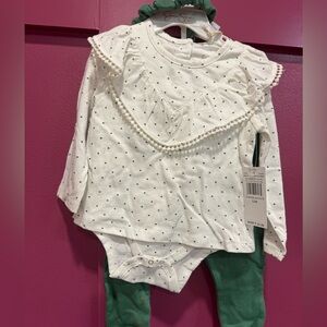 Jessica Simpson White and Green Kids Matching Set